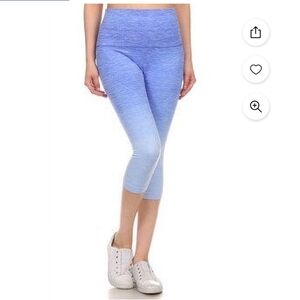 NWT Sz L Yelete Blue Ombre Compression Leggings High Rise